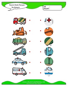 Resmi Eksik Parçası İle Eşleştir Çalışma Sayfaları